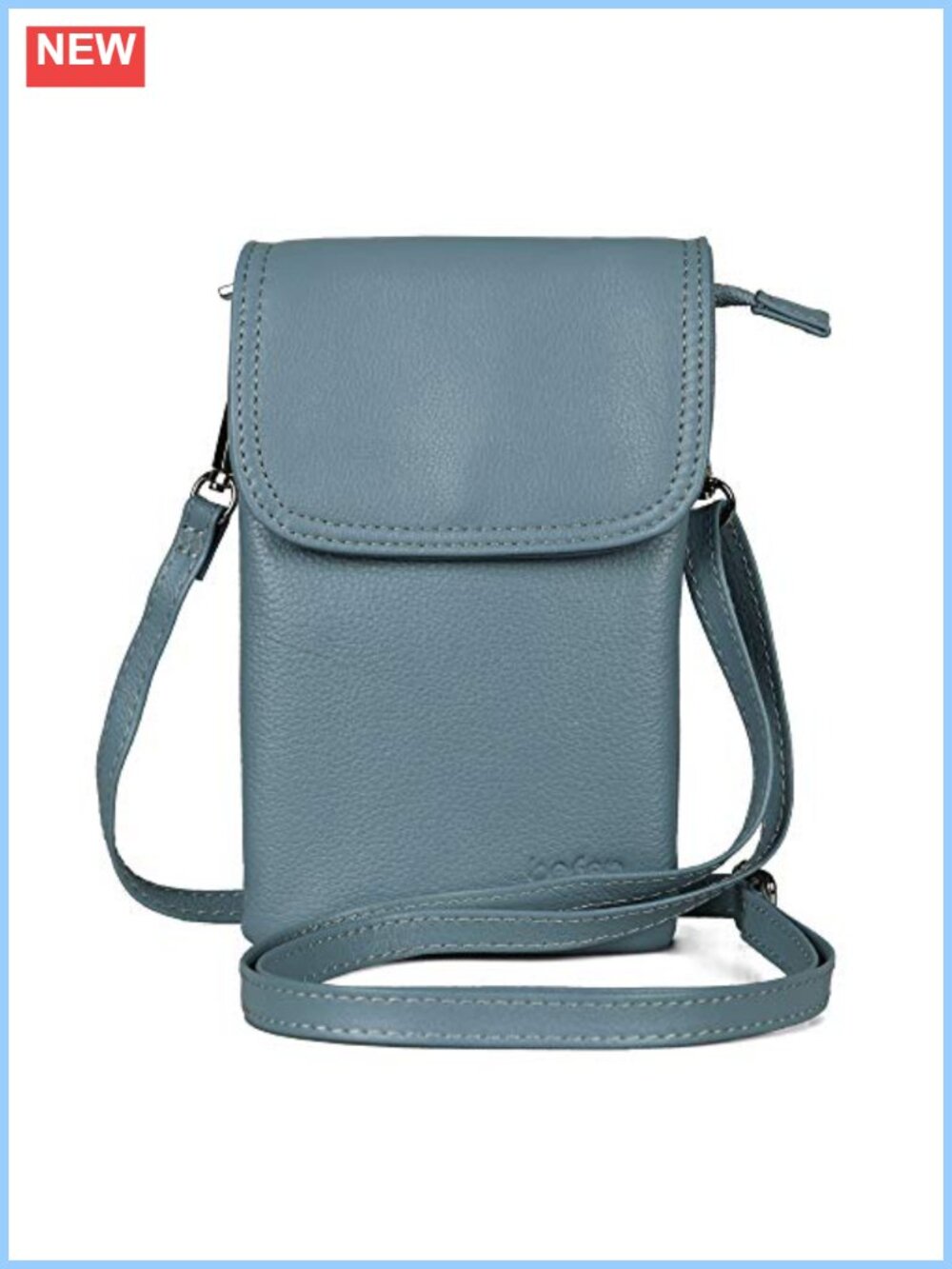 Genuine Leather Small Crossbody Cell Phone Bag Adjustable Strap Travel Purse